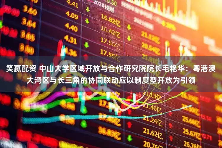 笑赢配资 中山大学区域开放与合作研究院院长毛艳华：粤港澳大湾区与长三角的协同联动应以制度型开放为引领